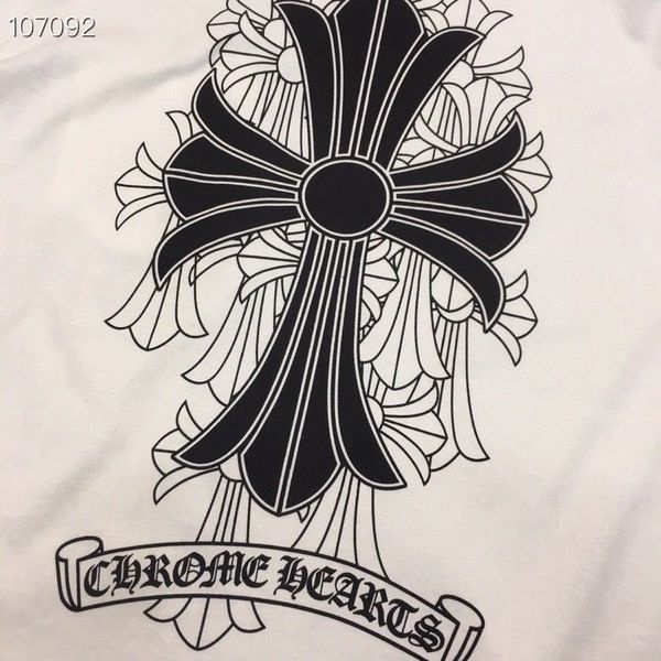 

brand hearts/chrome t shirt 2021 summer new fashion ch short t-shirt horseshoe cross print round neck loose half sleeve, White;black