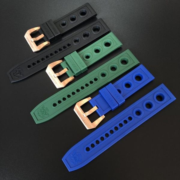 

watch bands steeldive automatic strap 22mm bronze watches brass buckle for men's wristwatch bracelets 20mm, Black;brown