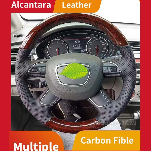 

Alcantara suede leather steering wheel cover for Audi A4L A6 A5 A7 A1 S6 S7 S8 A3 2013-2017 2014 2015 2016 Car Interior