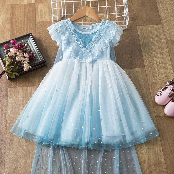 

girl's dresses girls summer dress princess children cartoon for birthday party costume kids clothing, Red;yellow
