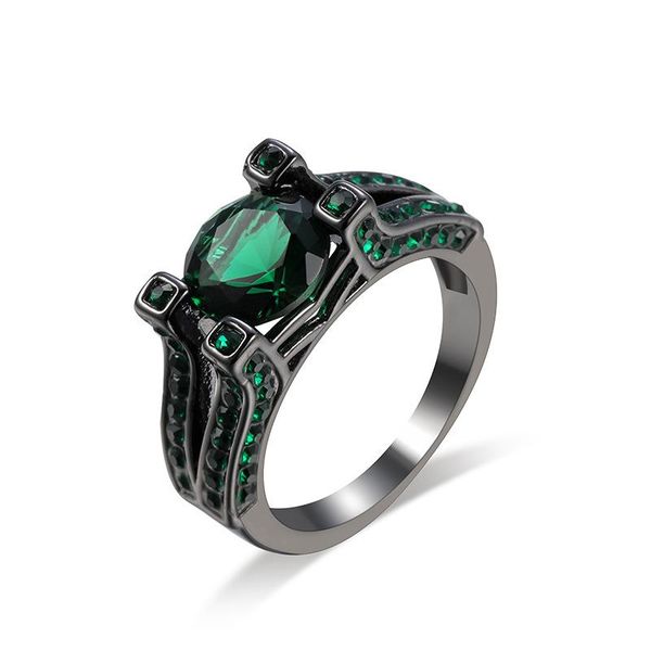 

wedding rings european and american jewelry -selling black gold trending creative men's zircon accessories, Slivery;golden