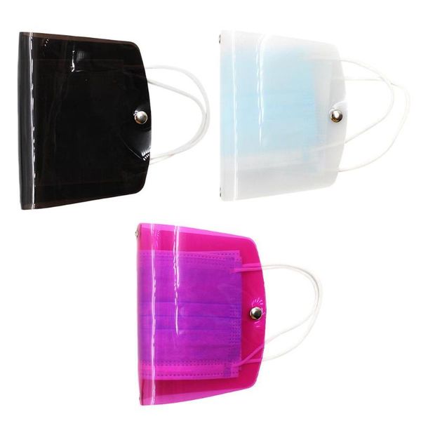 

mask storage bag transparent pvc foldable portable temporary clip bags