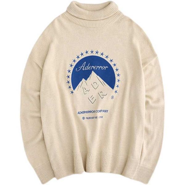 2023 Sudaderas con capucha de los hombres de la venta caliente Aprobación de la marca de la marea de la marca de la película del error de la montaña de la nieve de la montaña de punto Suéter caliente del cuello alto de la solapa suelta del invierno