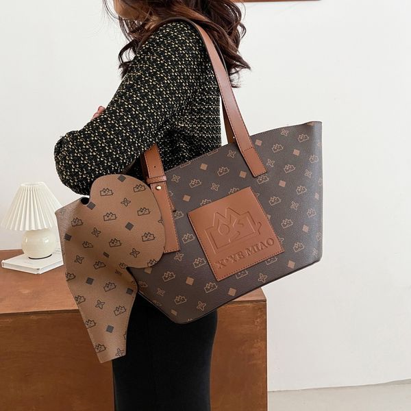 

korean minority design bag women's large capacity tote printed single shoulder portable personalized trendy