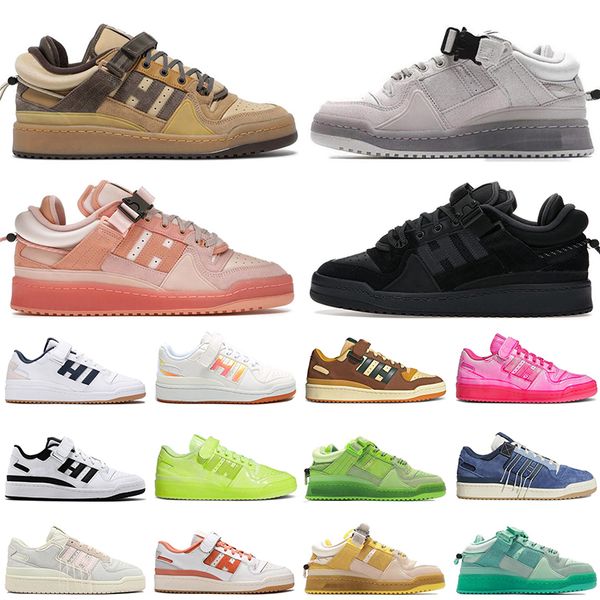 

2022 flat forum low platform designer sneakers casual running shoes bad bunny buckle brown pink easter volt designer bright blue og mens wom