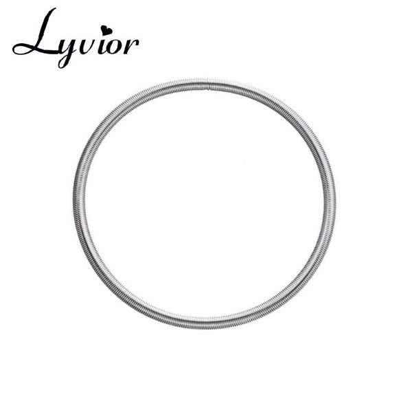 

chains lyvior gold spring bracelet coil screw head can be opened tightened retractable diy carbon steel diameter 63mm gifts for women, Silver