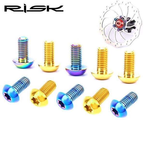 

bike brakes risk mtb disc brake rotors bolts titanium m5*10 mm bicycle 12 piece
