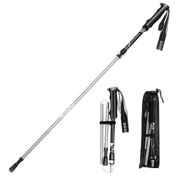 

mountaineering stick ultra light retractable folding walking climbing crutch women's outdoor equipment trekking poles use