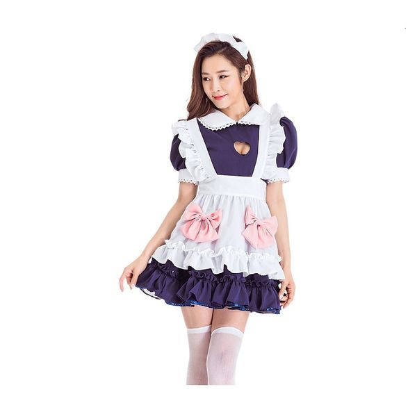 

luxury casual dresses love hollowed out soft girl cosplay costume maid lolita drs cartoon uniform, Black;gray