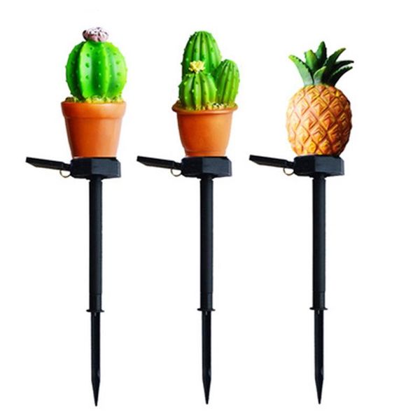 

solar led lawn lamp cactus shape spike light for outdoor garden yard ground lamps