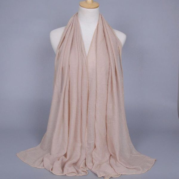 

headband long scarves solid hijab scarf gold beads muslim cotton chain plain wraps maxi fashion shawls 180*80cm, Blue;gray