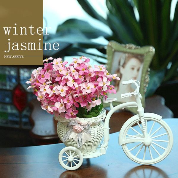 

bouquet 60 heads artificial flowers eternal four-leaf silk fake for wedding home decoration diy decorative & wreaths