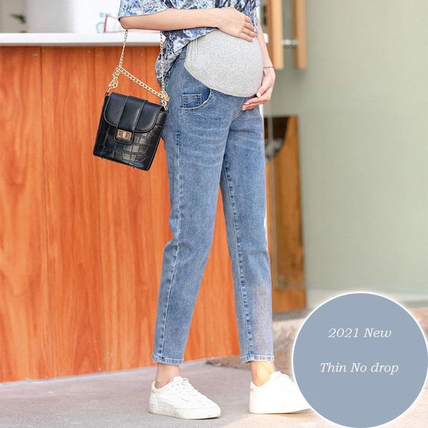 

maternity clothes denim belly pants loose pregnancy u-shaped jeans harlan clothing bottoms, White