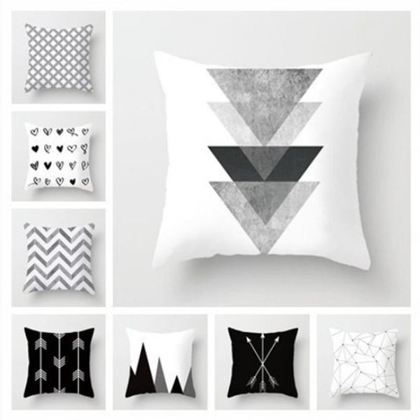 

pillow case imixlot black and white geometric decorative pillowcases polyester throw striped pillowcase kussensloop