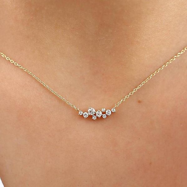 

wedding accessories 925 sterling silver collar necklace rhinestone zircon gorgeous women's clavicle chain customized jewelry chains