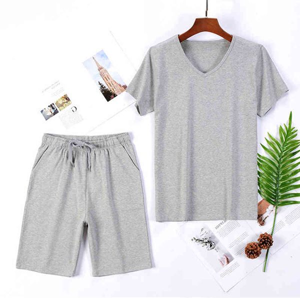 

summer cotton pajamas man short sleeve shorts pajama set home suit, Black;brown
