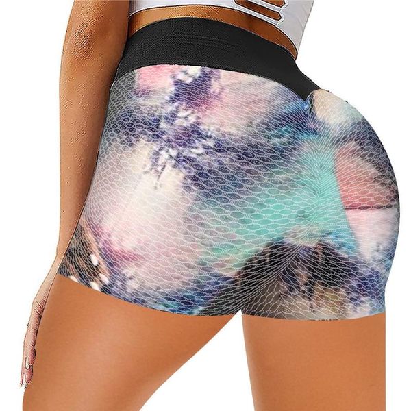

women hip high waist yoga printing running lifting fitness sports shorts outfit