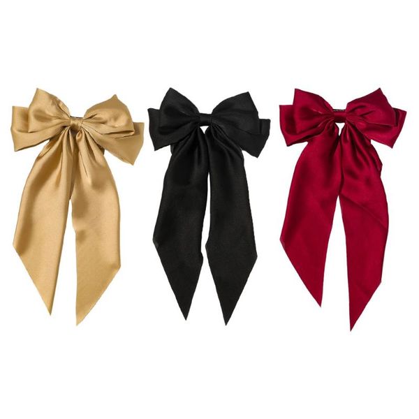 

hair clips & barrettes 1pack bow bows, large ribbon clips, bowknot barrette for teens women accessories, Golden;silver