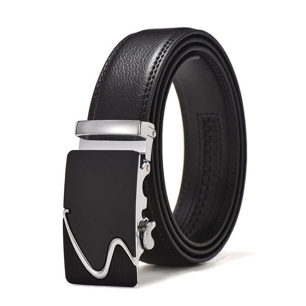 

belts brand fashion automatic buckle black genuine leather belt men's cow for men 3.5cm width, Black;brown