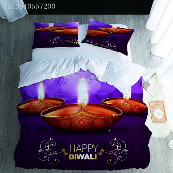 

bedding sets happy diwali 3d set printed deepavali duvet cover twin full  king size drop bedroom decoration