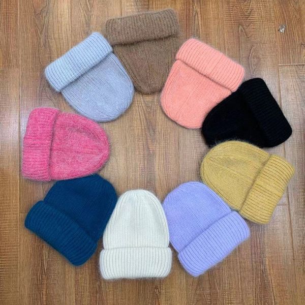 

factory wholesale 50% off korean knitted rabbit hair hat children's ear protection and warmth in winter soft sister shows white sweet t, Blue;gray