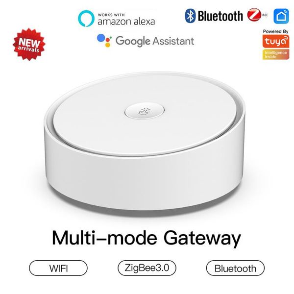 

smart home control tuya multi-mode gateway wifi+bluetooth+zigbee tuya/smart life app alexa google multi-protocol communication