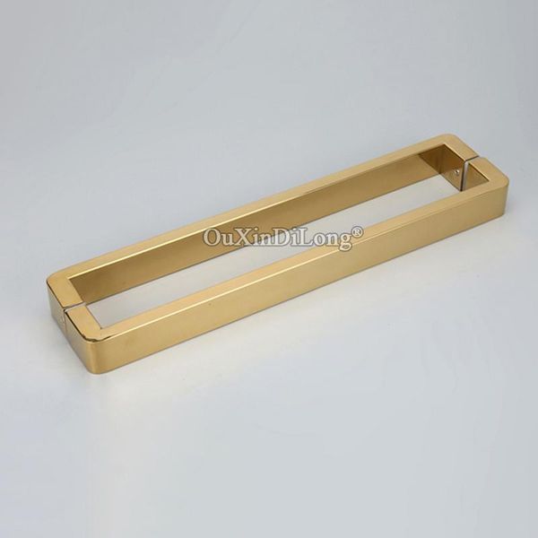 

handles & pulls brand 2pcs stainless steel frameless shower sliding door glass pull/push titanium gold home decorations