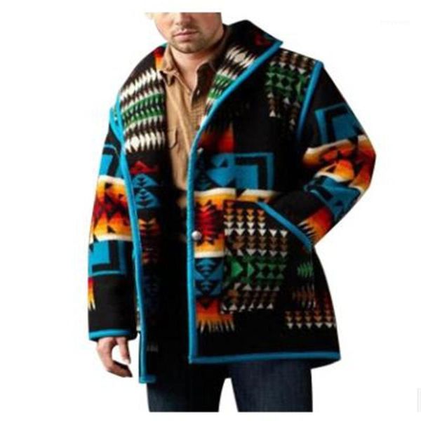 

men's jackets 2021 spring autumn fashion men lapel printing single-breasted long sleeve jacket harajuku vintage casual loose outerwear, Black;brown