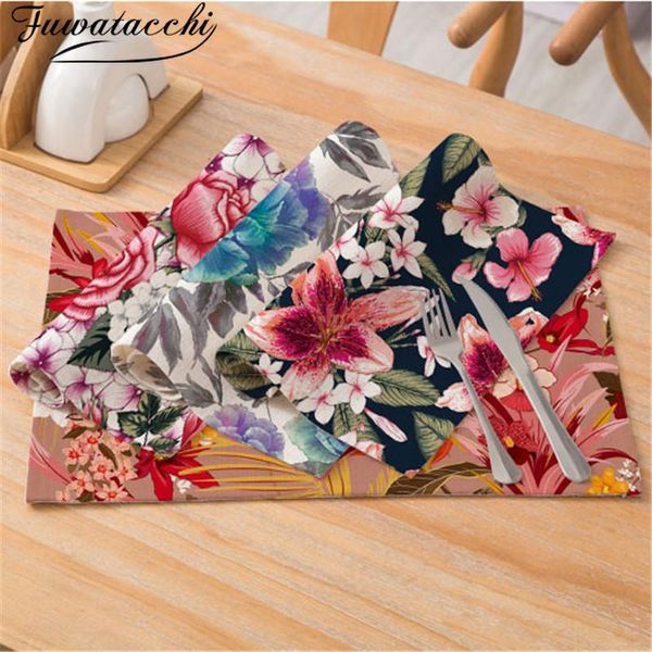 

mats & pads fuwatacchi flowers pattern table mat tableware colorful tea coffee napkins kitchen room restaurant decor place