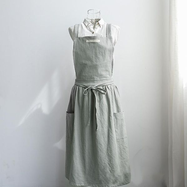 

japanese lady cotton linen apron cooking baking country florist waiters workwear aprons