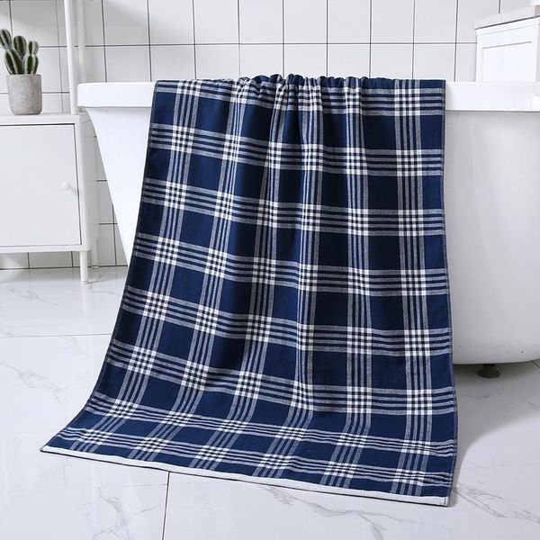 

towel japanese style unstamped bath cotton gauze outdoor picnic beach towels simple men plaid toweling comfortable soft