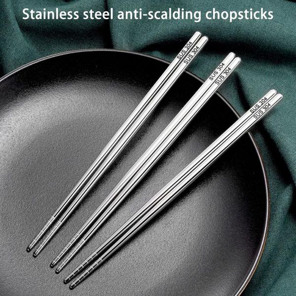 

chopsticks 304 stainless steel anti-slip hollow anti-scalding gift 5 pairs