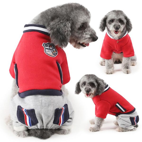 

dog apparel pet four-legged baseball sweater fashion warm athletic style for dogs