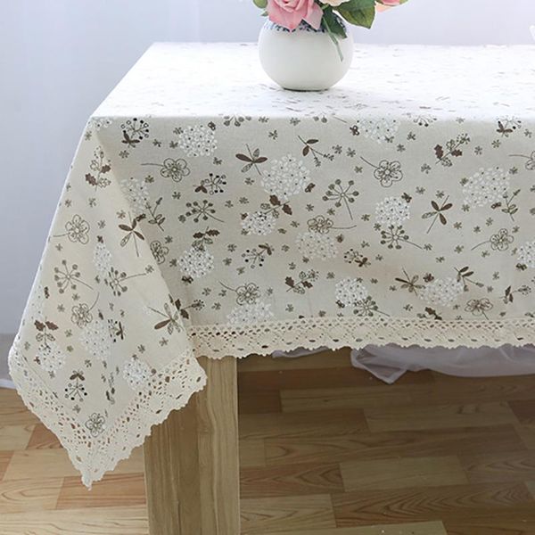 

table cloth linen lace flower pastoral furniture cover rectangular kitchen tablecloth dining washable home plant wedding dec