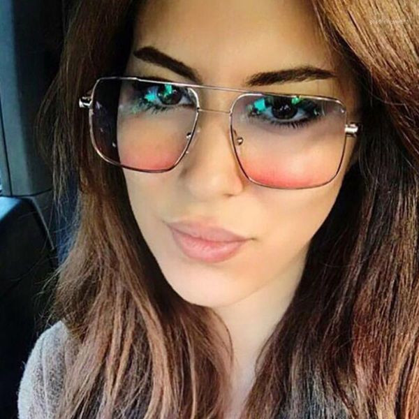 

sunglasses 2021luxury vintage women brand designer oversized female sun glasses for lady mirror shades uv400, White;black