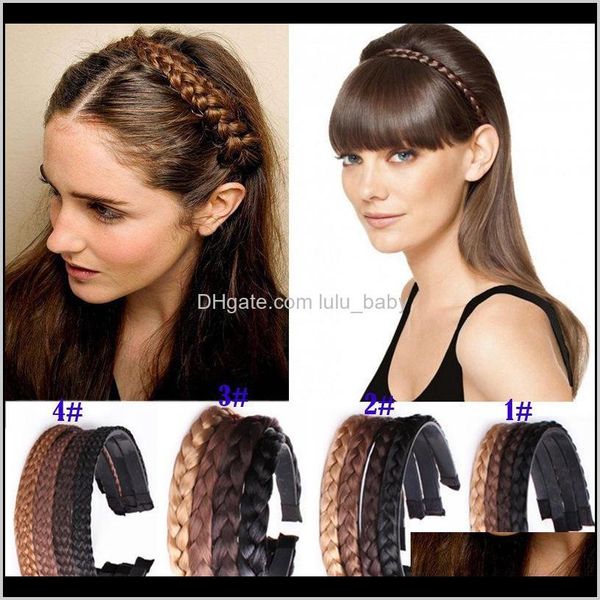 

womens girls fashion vintage braids band headwear wig sxwkl biopi, Black;brown