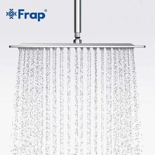 FRAP Chegada 300 * 300mm quadrado de aço inoxidável chuveiro chuveiro chuveiro chuveiro taucet aéreo f28-3 210724