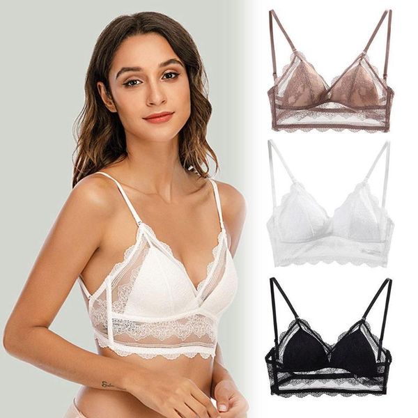 

bras lingerie ladies lace bra wire deep u backless bralette women underwear triangle cup tank summer casual pajamas, Red;black