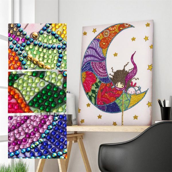 

diamond painting special shaped moon baby 5d diy embroidery art kits rhinestone cross stitch home wall decoration child