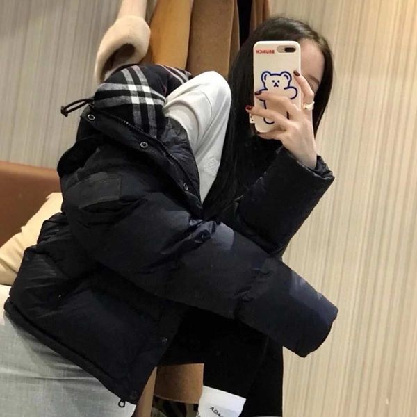 

with fast ship winter down jacket letter tags men and women parkas panel casual plaid collars coats bomber jackets designers mens luxury fra, Black