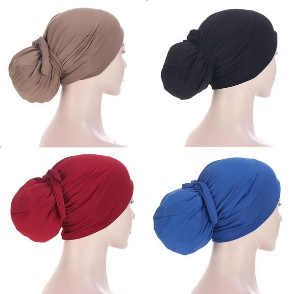 

beanie/skull caps inner hijab cap muslim turban islam adjustable underscarf undercap bonnet soft jersey stretch hijabs tube turbante hat, Blue;gray