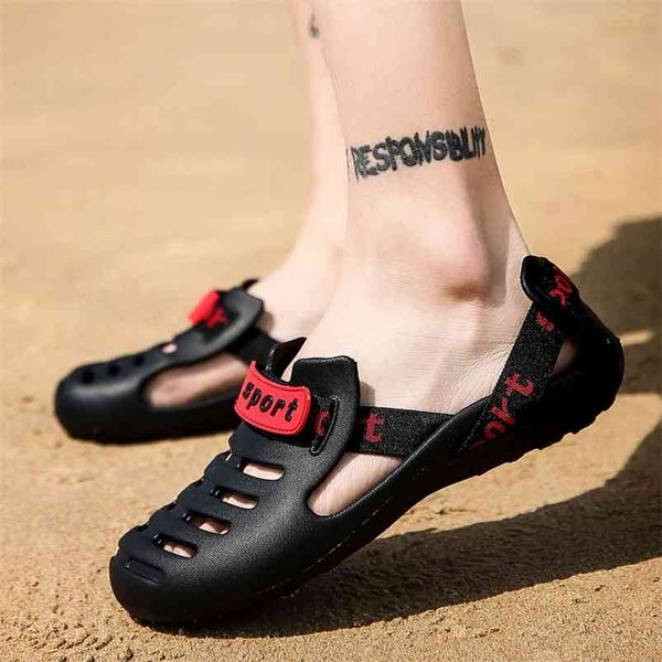 

men sandals summer flip flops outdoor beach casual shoes male masculina 210624, Black