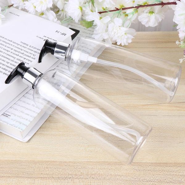 

storage bottles & jars 3pcs 500ml transparent shower press pump bottle empty subpackaging round shoulder reusable soap hand sanitizer