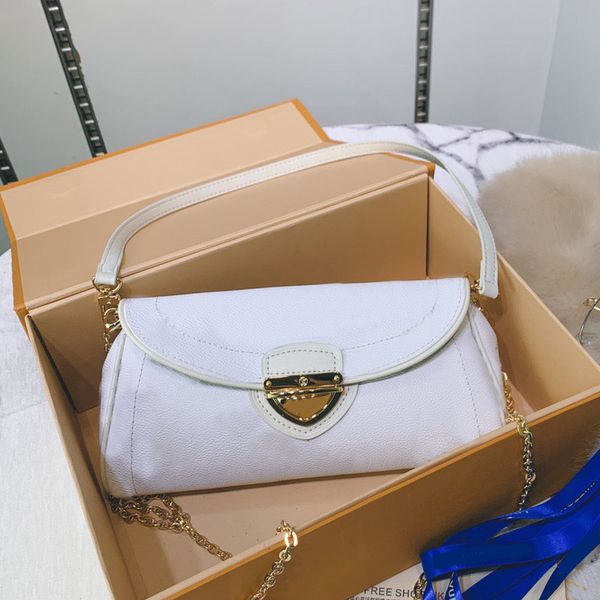

women single shoulder bag mediaeval chain handbags purse white flower buckle classic l letter pattern crossbody wallet 25cm m51452
