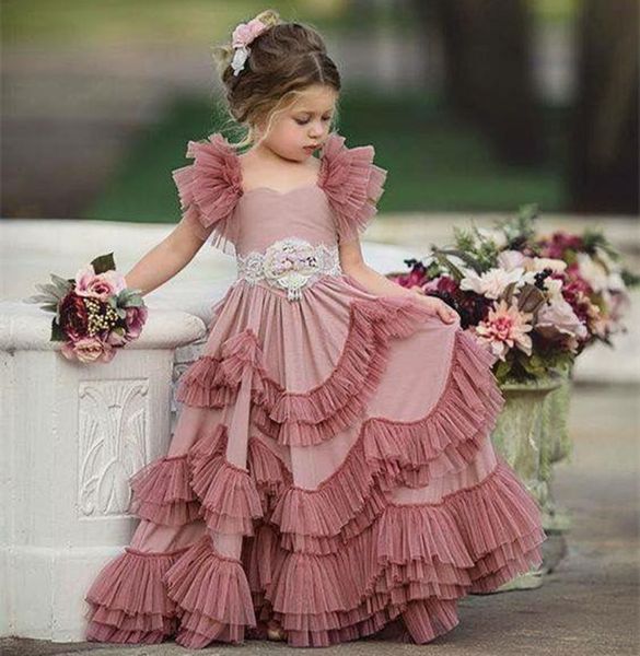 

girl's dresses flower girl for wedding pageant gowns holy first communion birthday party prom girls, Red;yellow