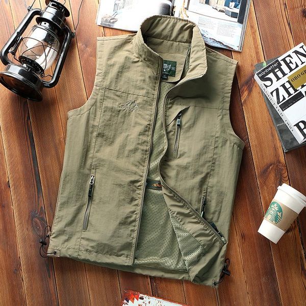 

men's vests summer autumn casual vest thin breathable multi pocket waistcoat pographer sleeveless tactical jackets plus size 6xl, Black;white