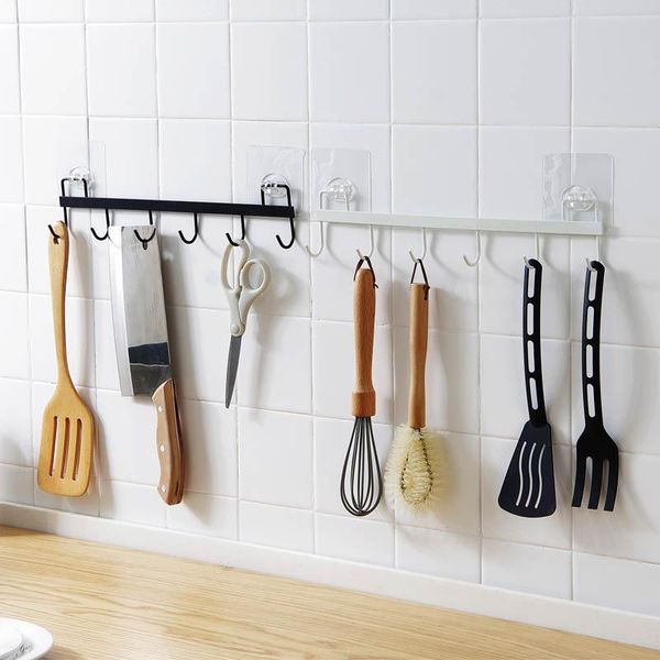 

hooks & rails bathroom strong viscose hook kitchen punch-iron row wall hanging coat