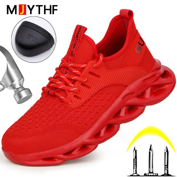 

new safety shoes man women steel toe shoes work sneakers puncture-proof work shoes boots indestructible footwear couples