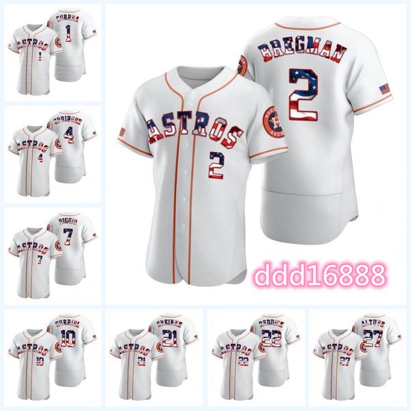 

2021 stars & stripes alex bregman jersey carlos correa jose altuve yuli gurriel george springer zack greinke lance, Blue;black