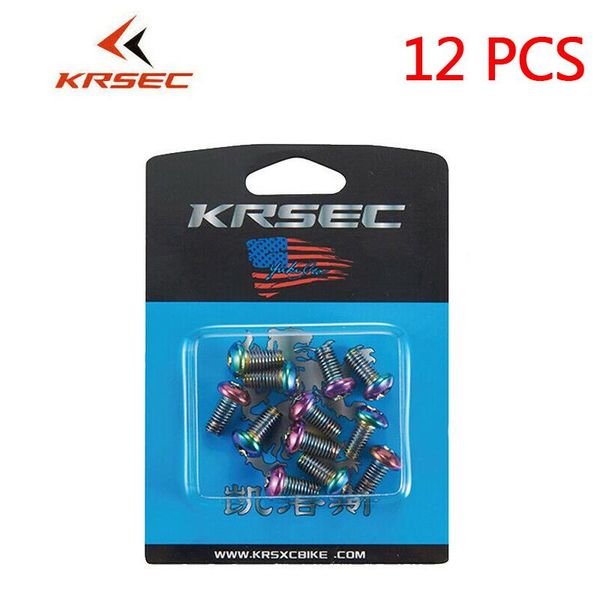 

bike brakes krsec 12pc mtb disk brake rotor bolts m5x10mm titanium mountain ultralight screw bettery accessories